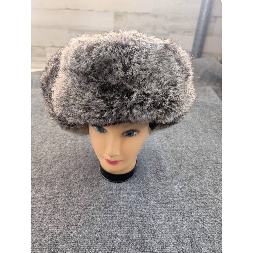Golden Swallow Hat Ushanka Trapper Faux Fur Gray Quilted Lined‎ Winter Warm Mens